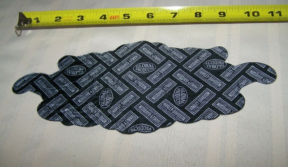 Harley Davidson Flame Bar & Shield Black Silver Back Vest Patch 11 x 5