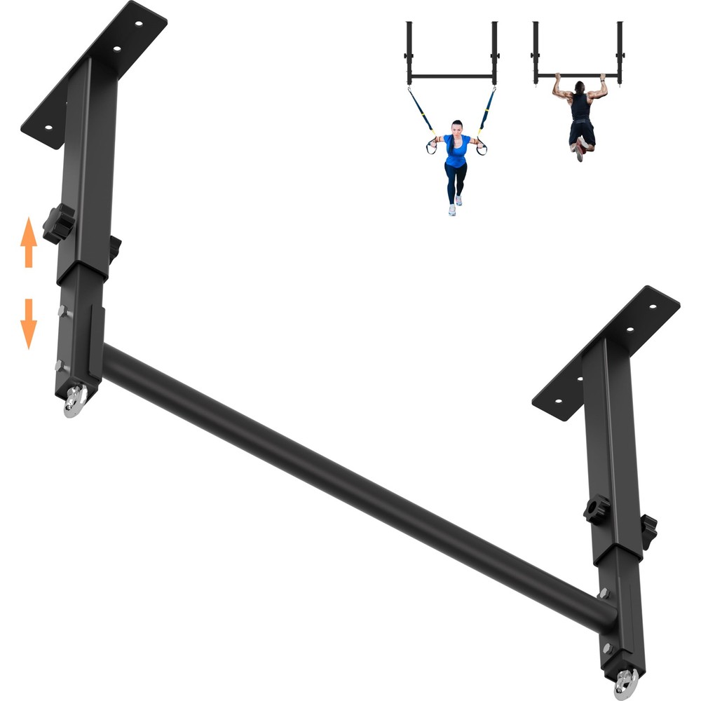 48" Ceiling Mount Pull Up Bar, Heavy Duty Multi-Grip Rafter Chin Up Bar for G...