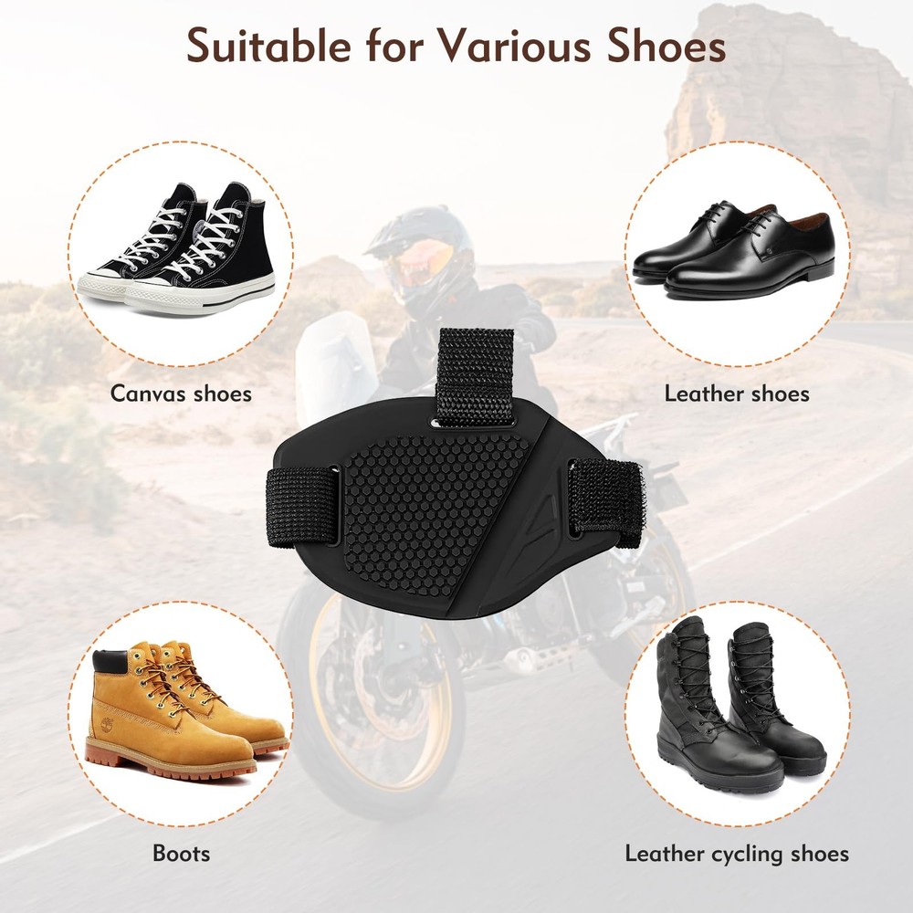 4 PCS Motorcycle Shoe Protector Adjustable Anti-Slip Shoe Boot Protector Black