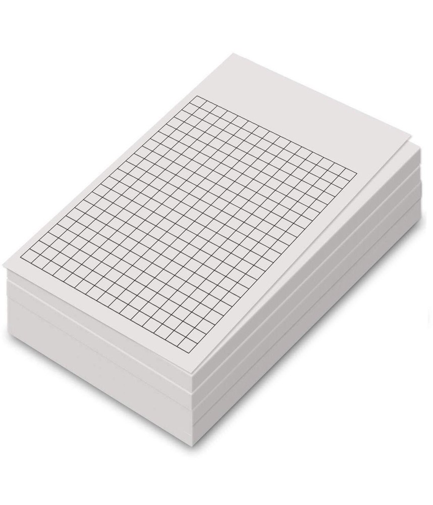 White Grid Vertical Index Cards, 3” X 5” Inches | 100 Sheets Per Pack