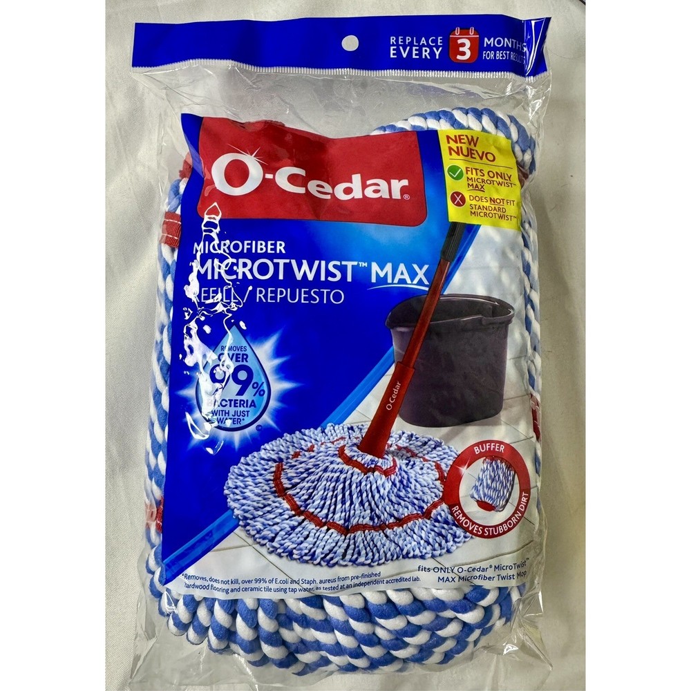 New Sealed O-Cedar MicroTwist MAX Mop Refill Microfiber Replacement Head 161254