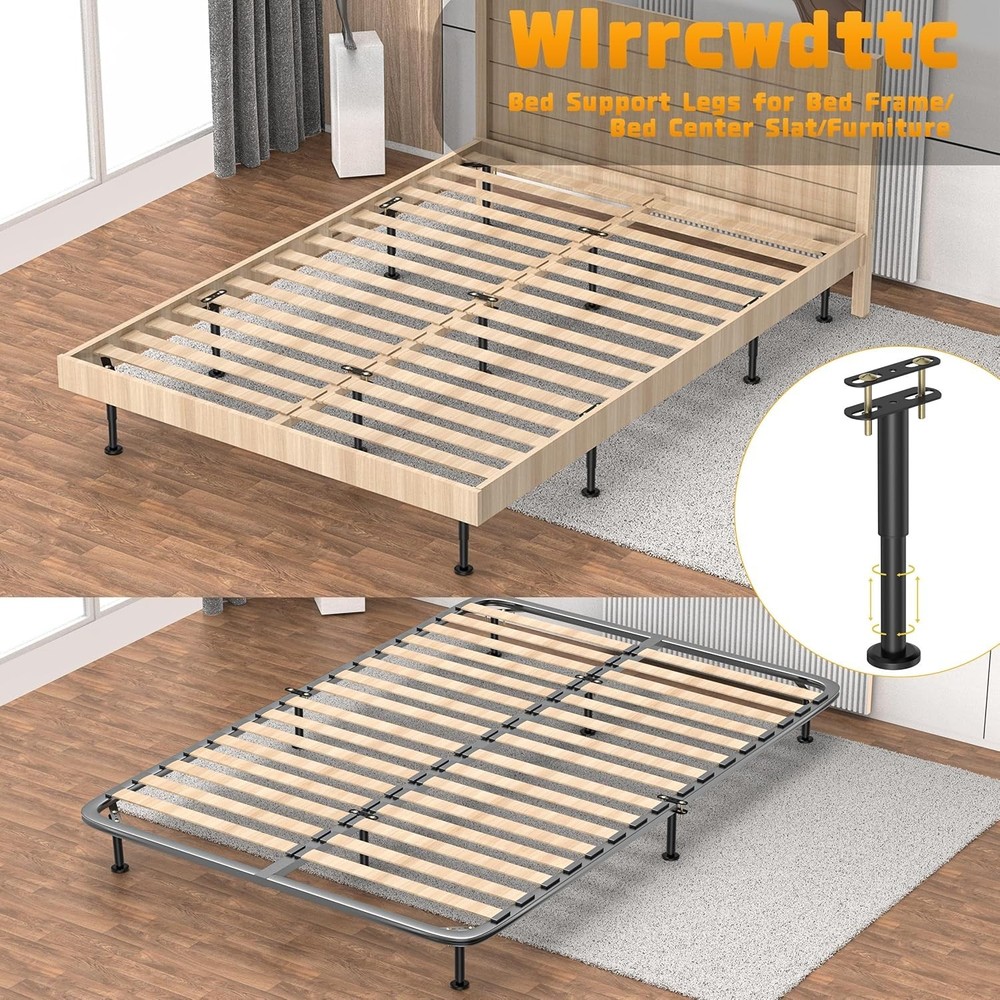 Adjustable Bed Support Legs 6 Pcs - Heavy Duty Metal
