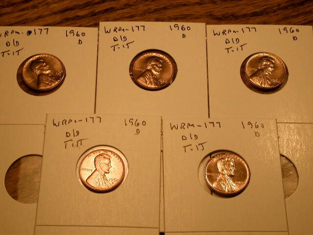 1960-D WRPM#177 D/D Tilted Ch/Gem BU/Uncirculated Red Lincoln Cent Error