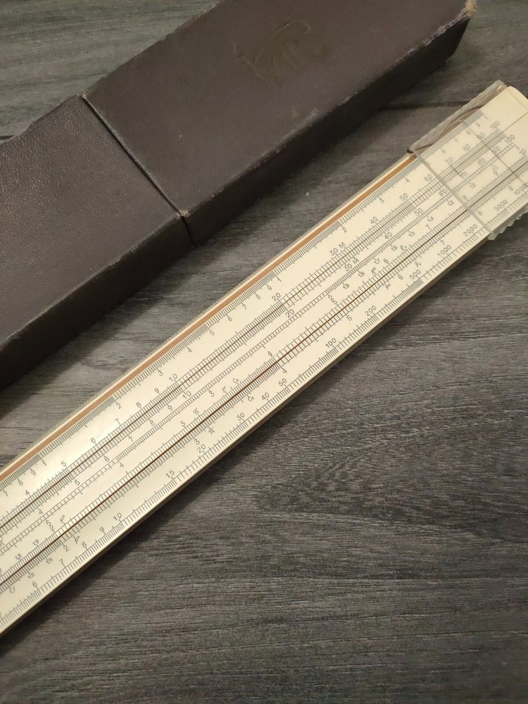 ANTIQUE MILITARY USSR SOVIET LOGARITHMIC SLIDE RULER