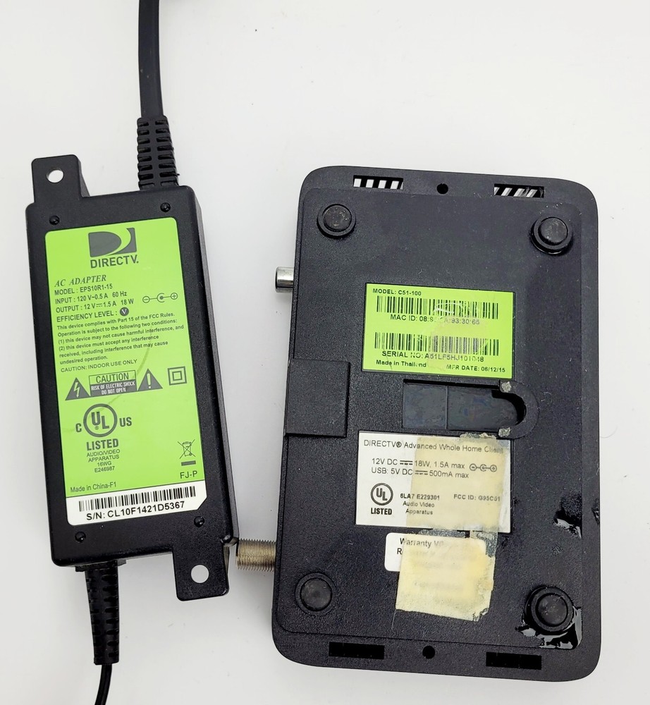 Directv Adavanced Whole Home Client Model C51-100 With Power Adapter