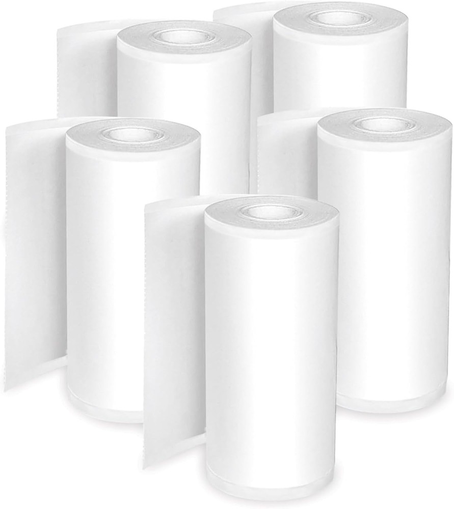 Multi-Purpose Thermal Printing Paper: 3 Adhesive Sticker Rolls, 2 Thermal Rolls