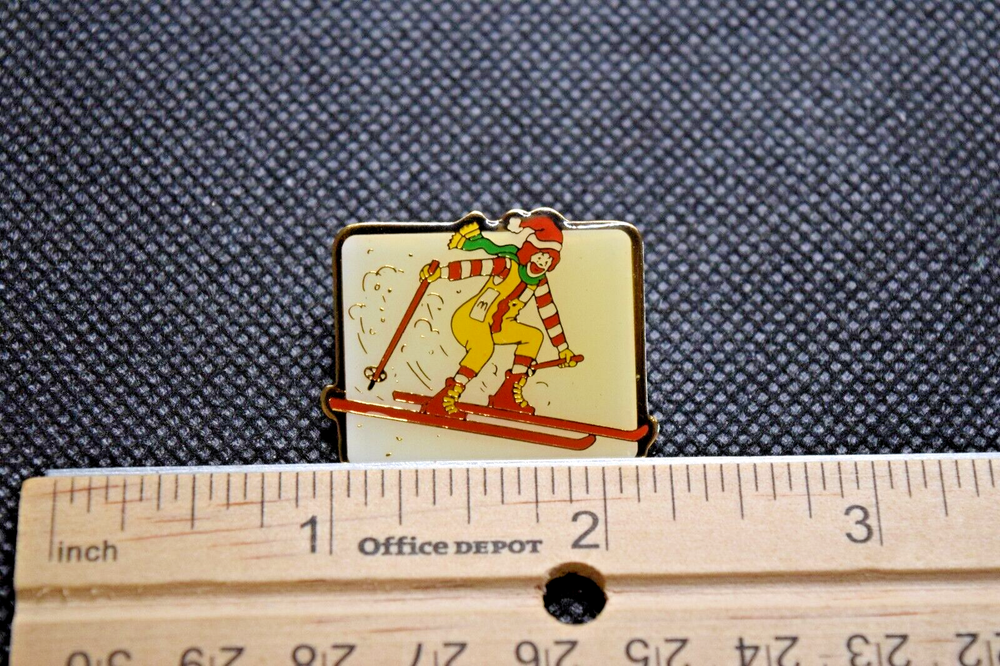 Ronald McDonald Clown Skiing Ski Pin