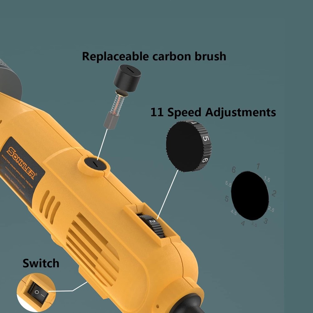 Tungsten Electrode Sharpener Grinder for TIG Welding, 6 Sizes 10 Angles