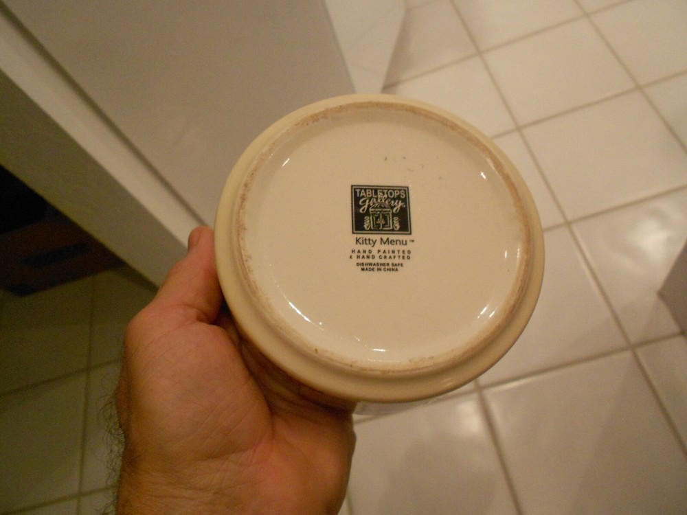 kitty menu tabletops gallery cat bowl vg++ condition 5" x 2"