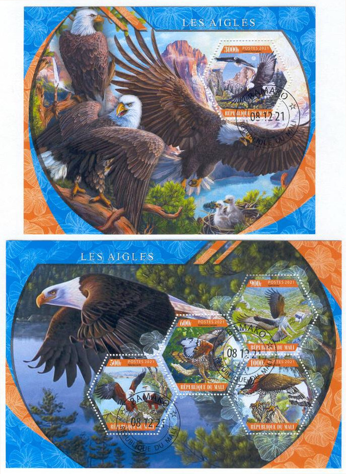 Lollini B54 Mali 2021 Birds Eagles 2 Sheets