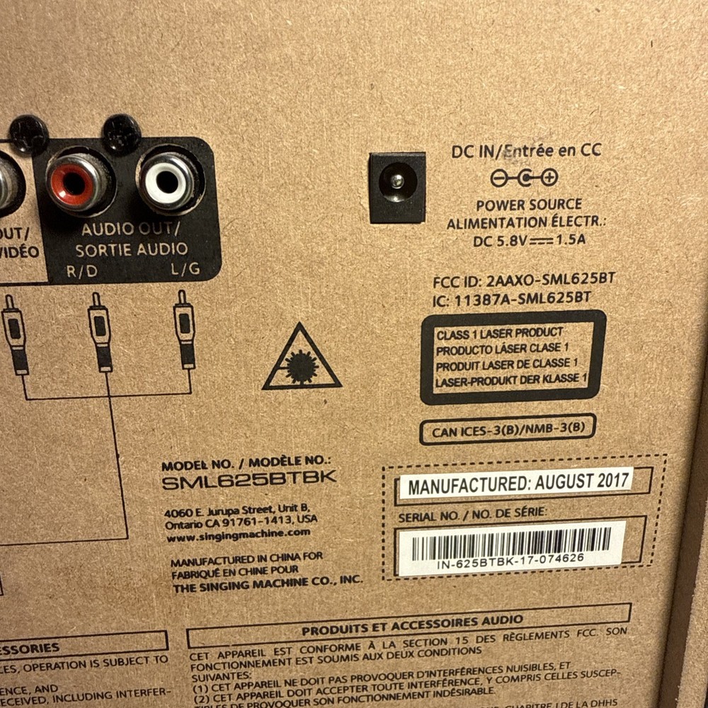 Singin Machine SML-625BTBK