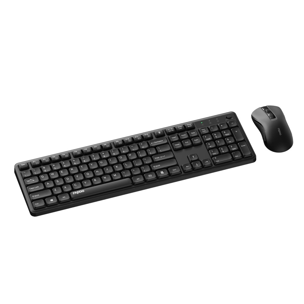 Black X2100 Quiet Wireless Keyboard Mouse Combo 2.4GHz USB Receiver FullSize