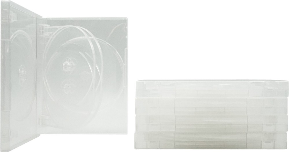 (5) DV6R22CLWT 6 Disc Clear Empty Replacement Media Storage CD DVD 22MM Box Case