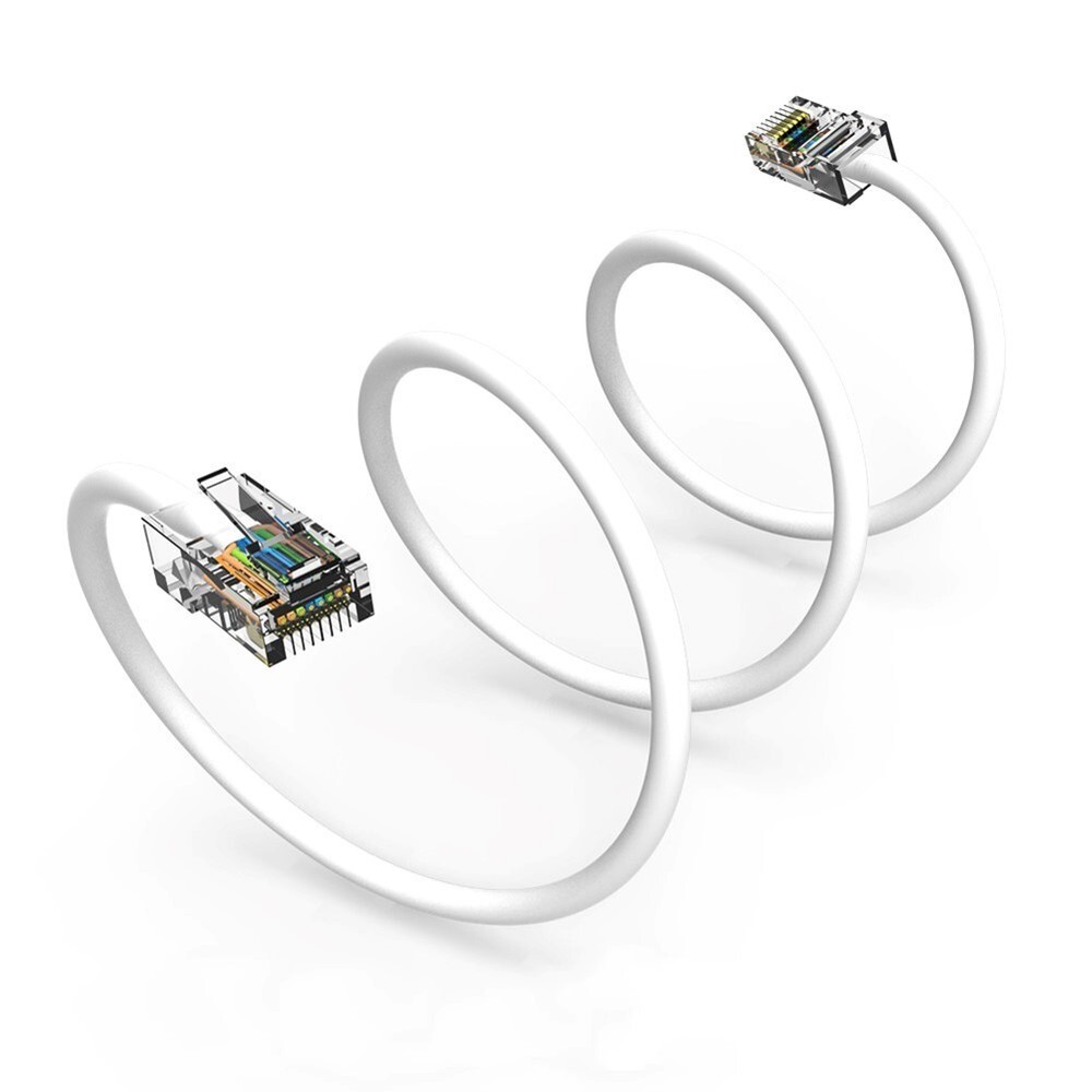 7FT Cat5e RJ45 Ethernet LAN Network UTP Non-Booted Patch Cable Copper Wire White