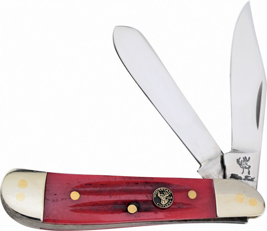 Folding Knife Classic Trapper Folding Knife 2-Blade Red Bone Handle