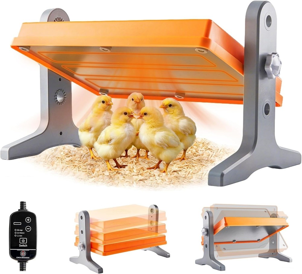 Adjustable Poultry Brooder Heating Plate – 12" x 8" for Safe Warmth of 10 Chicks