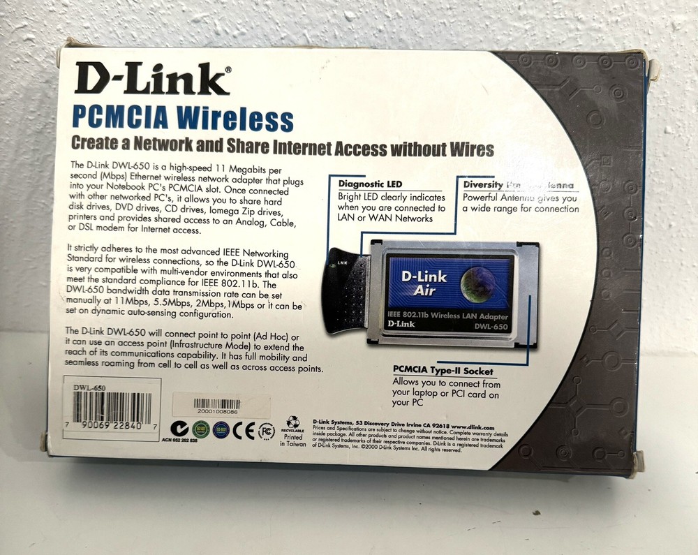 D-Link DWL-650 Wireless LAN Card Driver Program/ver.1.24A