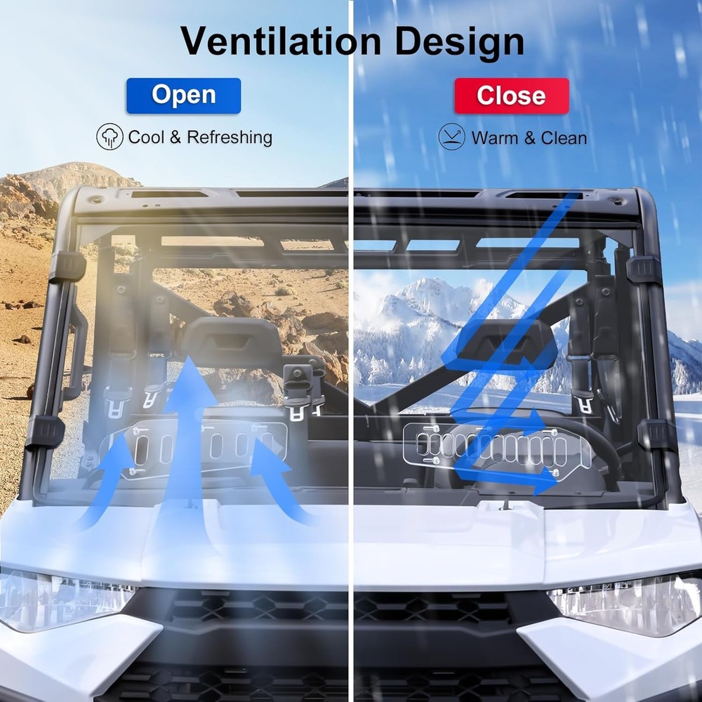 Polaris Ranger 1000 Full Windshield Scratch Resistant