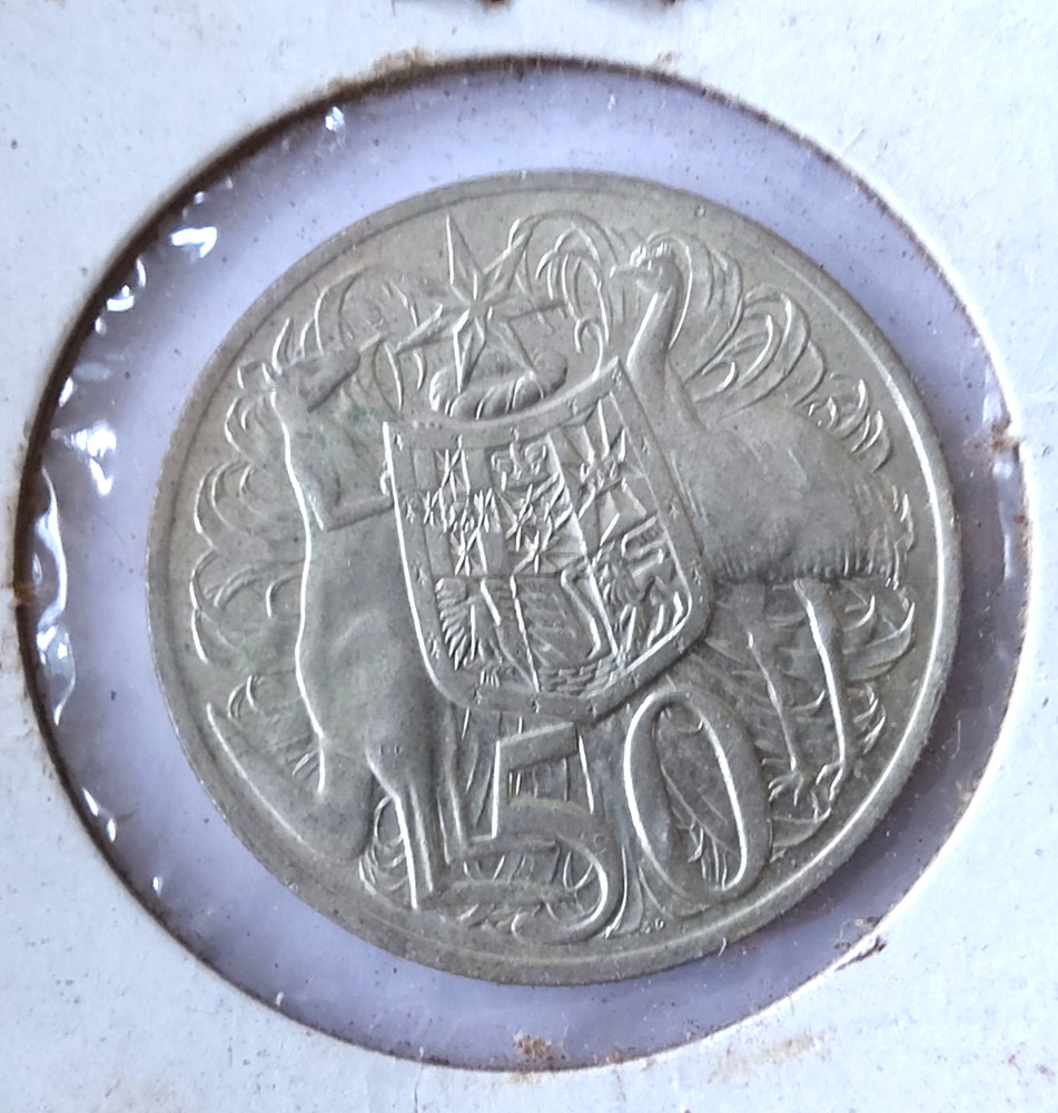 2 Queen Elizabeth II, Australia Silver 50 Cent Coins 1966 , nice grade ref2