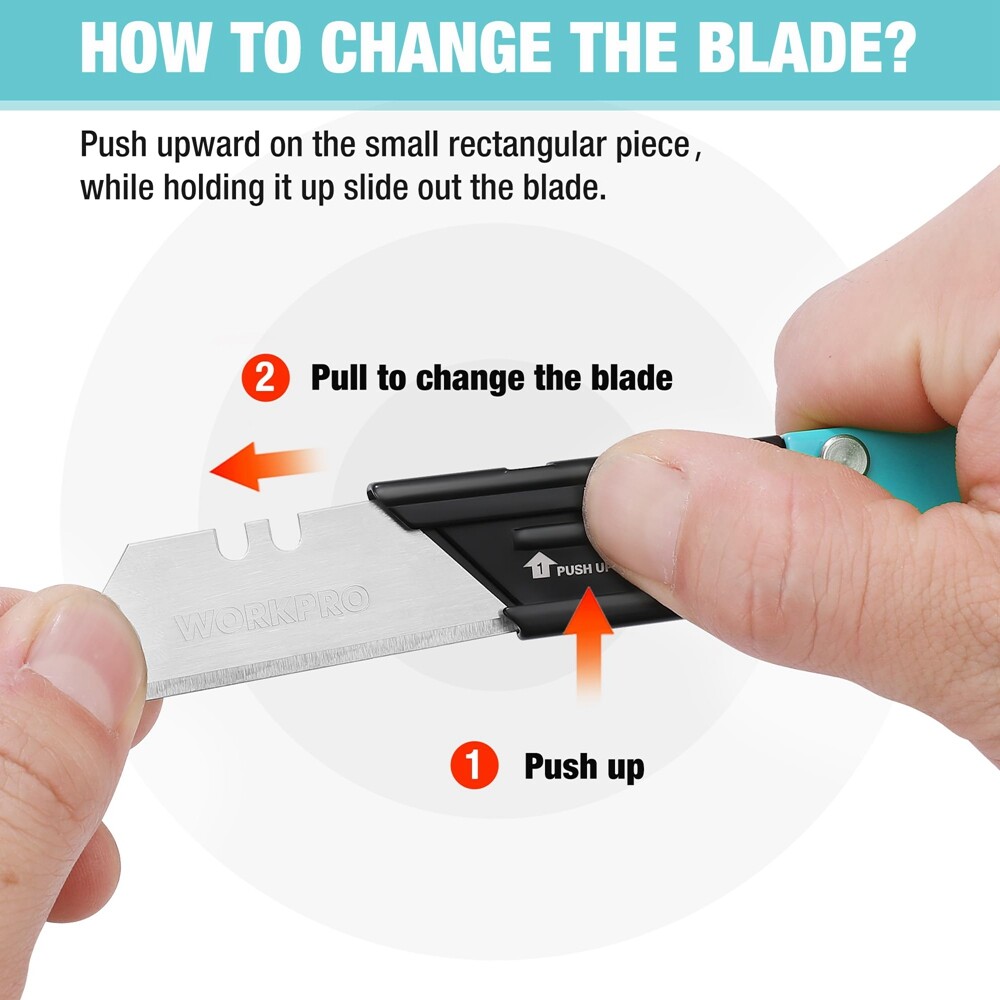 WORKPRO Folding Utility Knife Mini Box Cutter Quick Change Blade EDC Razor Knife