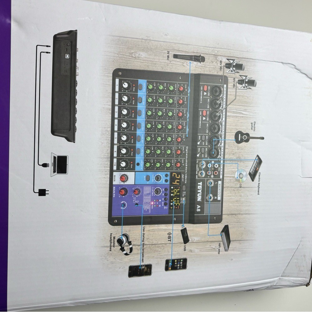 Teyun A8 professional 8-channel mixing console