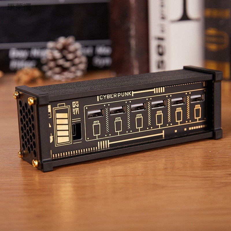 Block-style Toggle Switch Power Strip Independent Control Retro Gold-plated