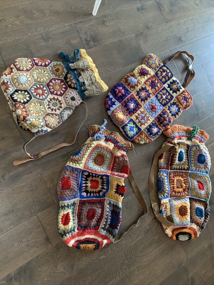 BoHo chic Hand Crocheted Over Sized bags In several shapes.  STURDY AND COOL AF