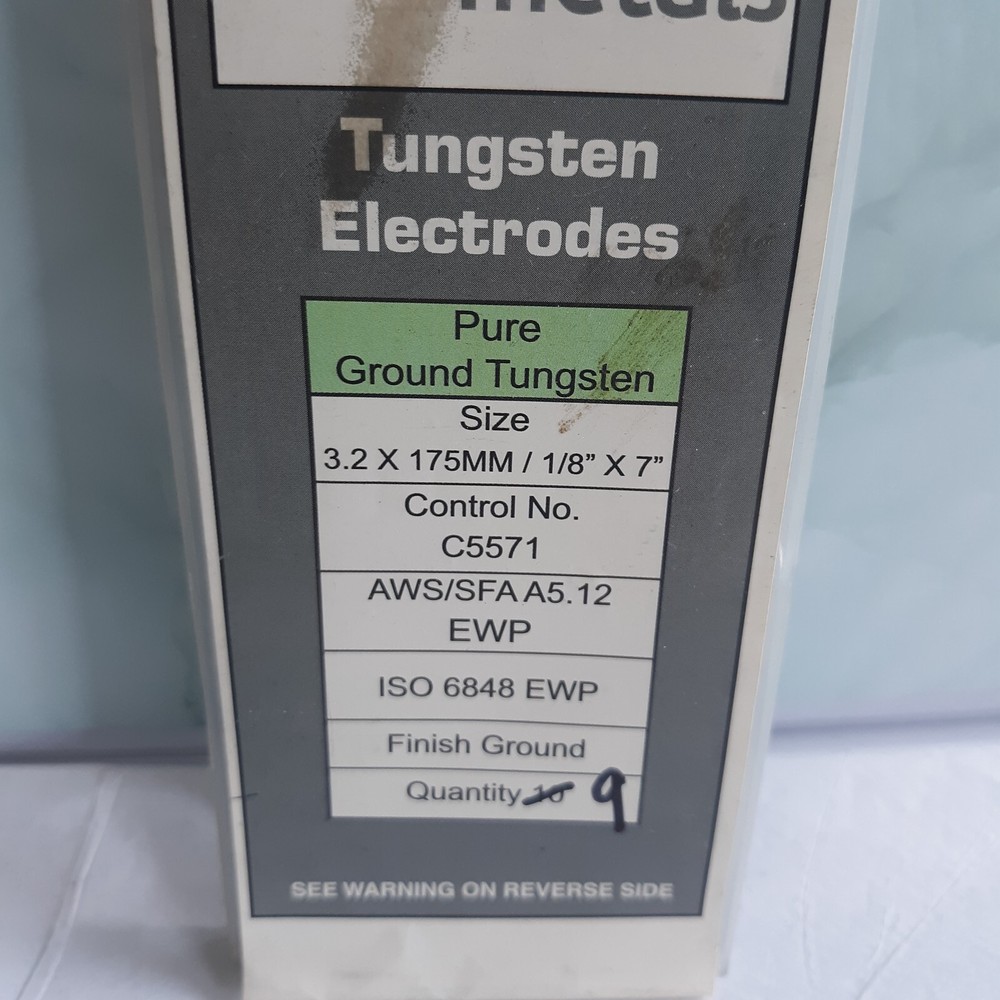 Weldcote Metals Tungsten Electrodes 1/8" x 7" 9 pc