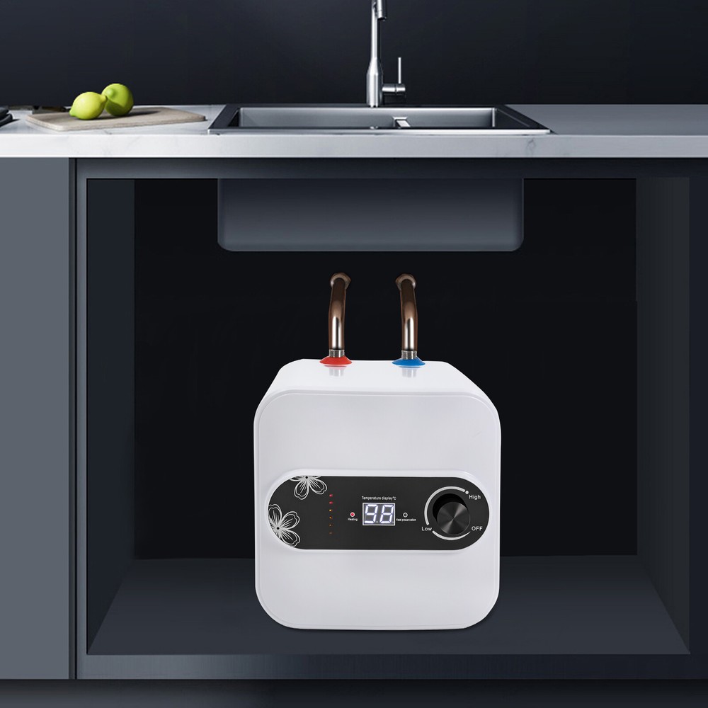 Electric mini tank water heater, instant water heater, adjustable temperature