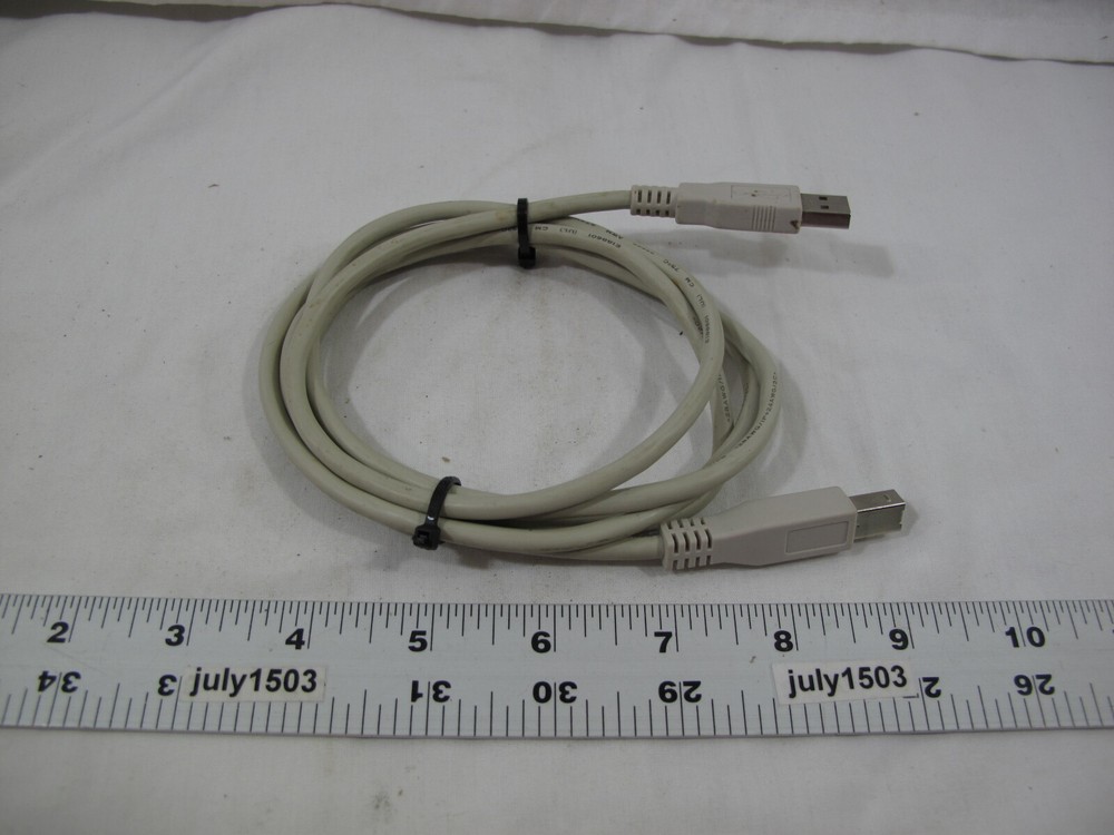 (1) 5-foot USB A to B Printer Cable TAN