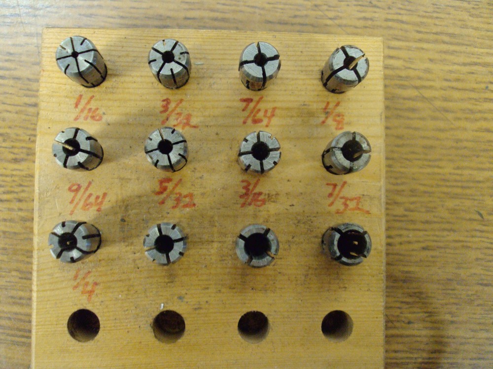2 Parlec DA300 Collet Extensions and 12 DA300 Collets B417