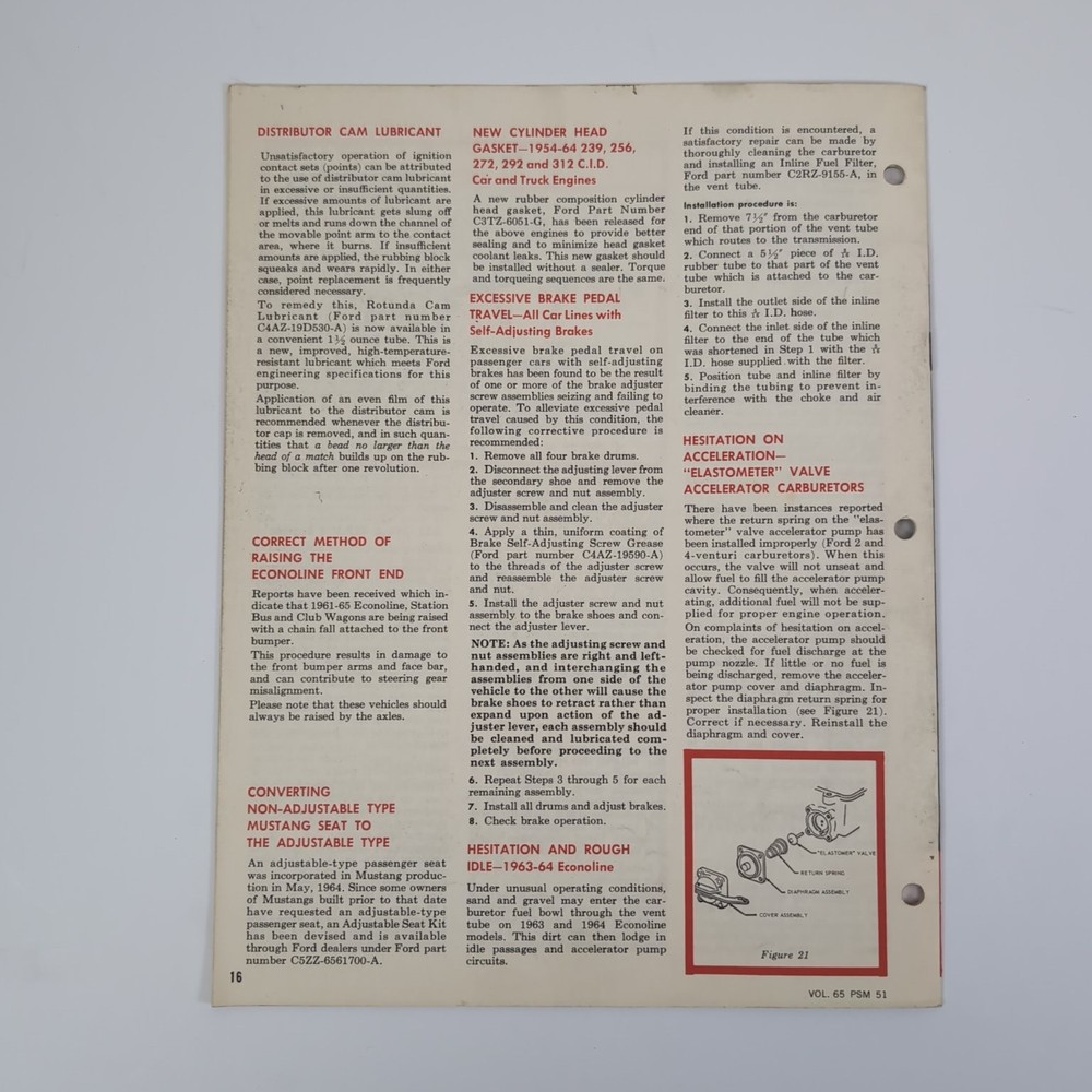 Shop Tips From Ford Technical Service Bulletin 1964