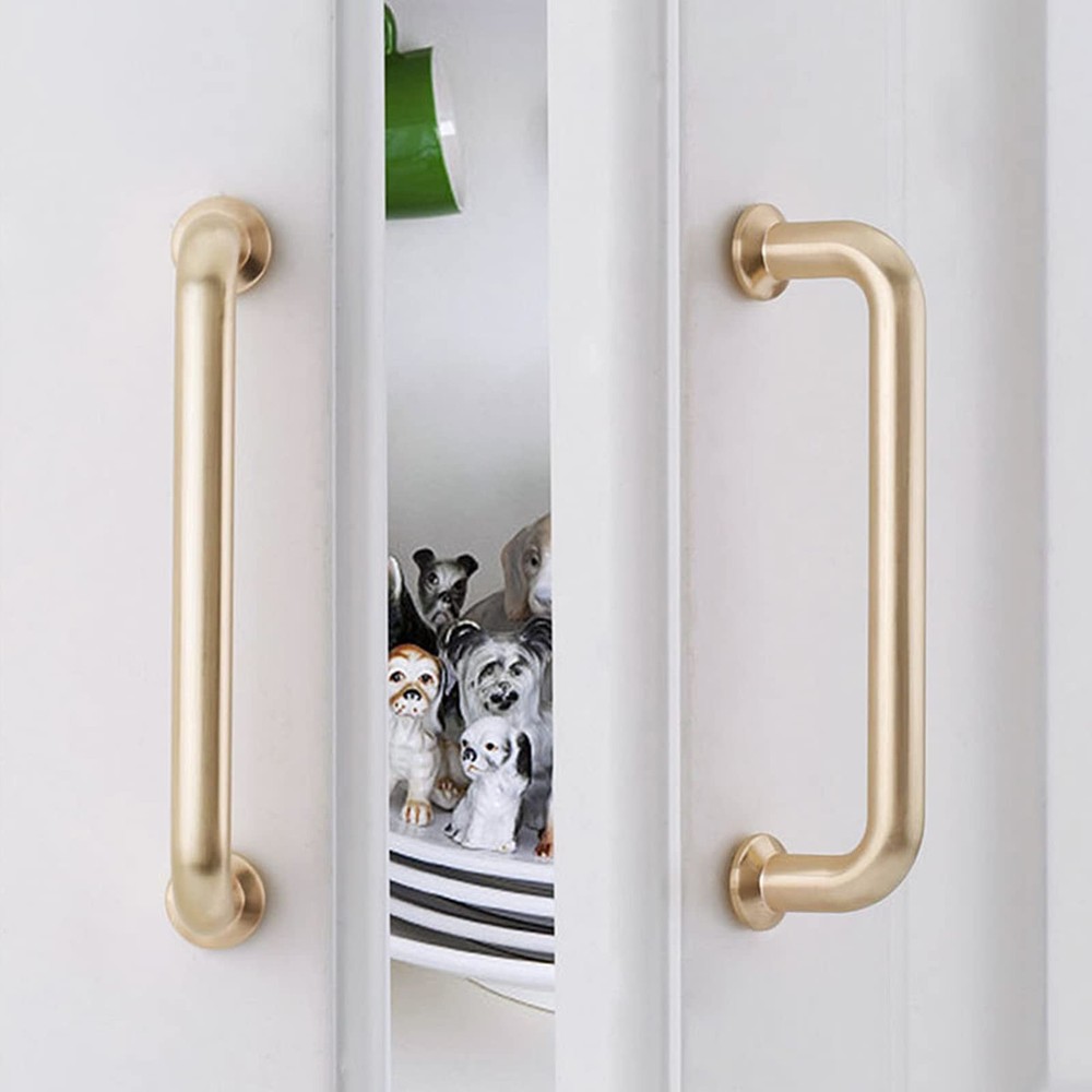 Bestory 10 Pack Hole Center 5''(128mm) Brushed Brass Kitchen Cabinet Pulls.Zi...