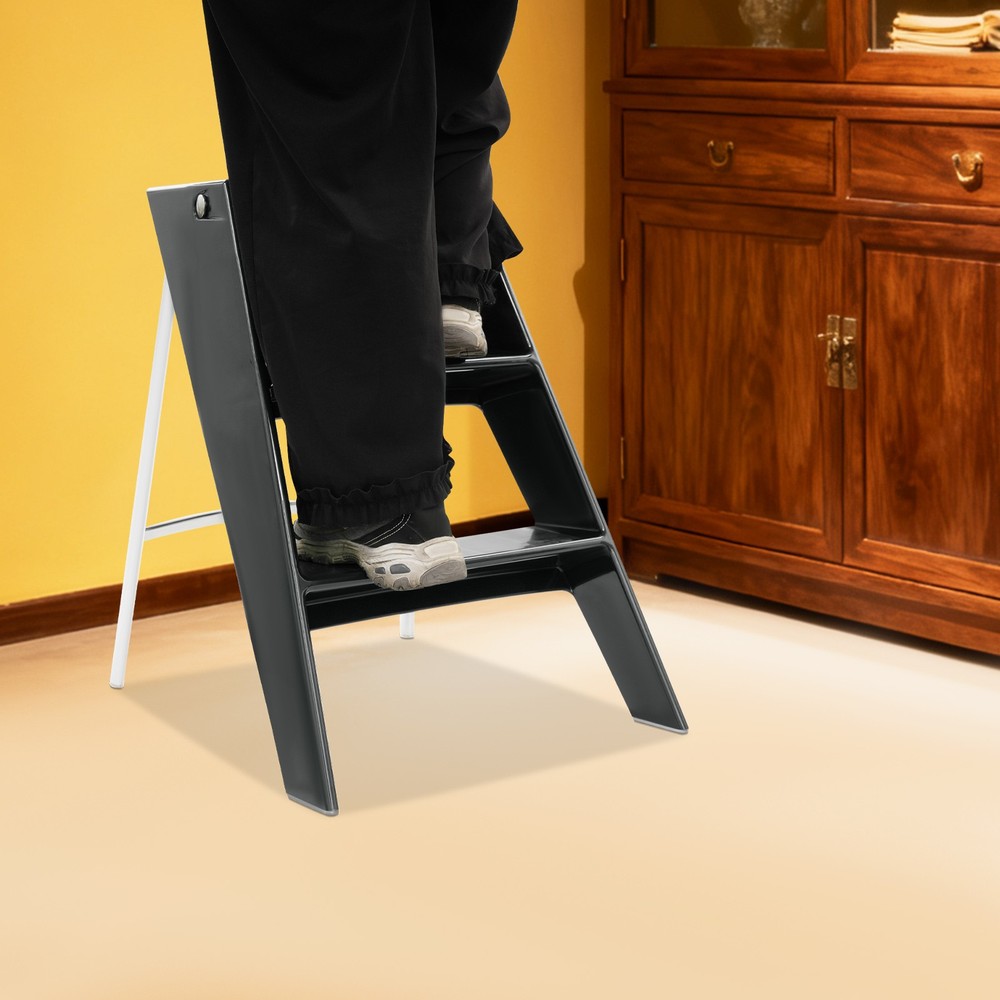 Folding Step Stool Step Stools for Adults 3 Step Ladder Folding Step Stool Black