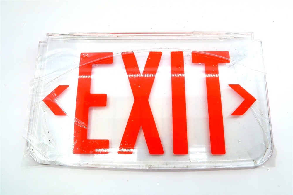 New SURE-LITES EXIT Directional Sign ~ Single Sided, Plexiglass / Plastic