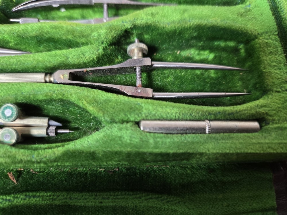 Dietzgen Vintage Drafting Tool Set With Case