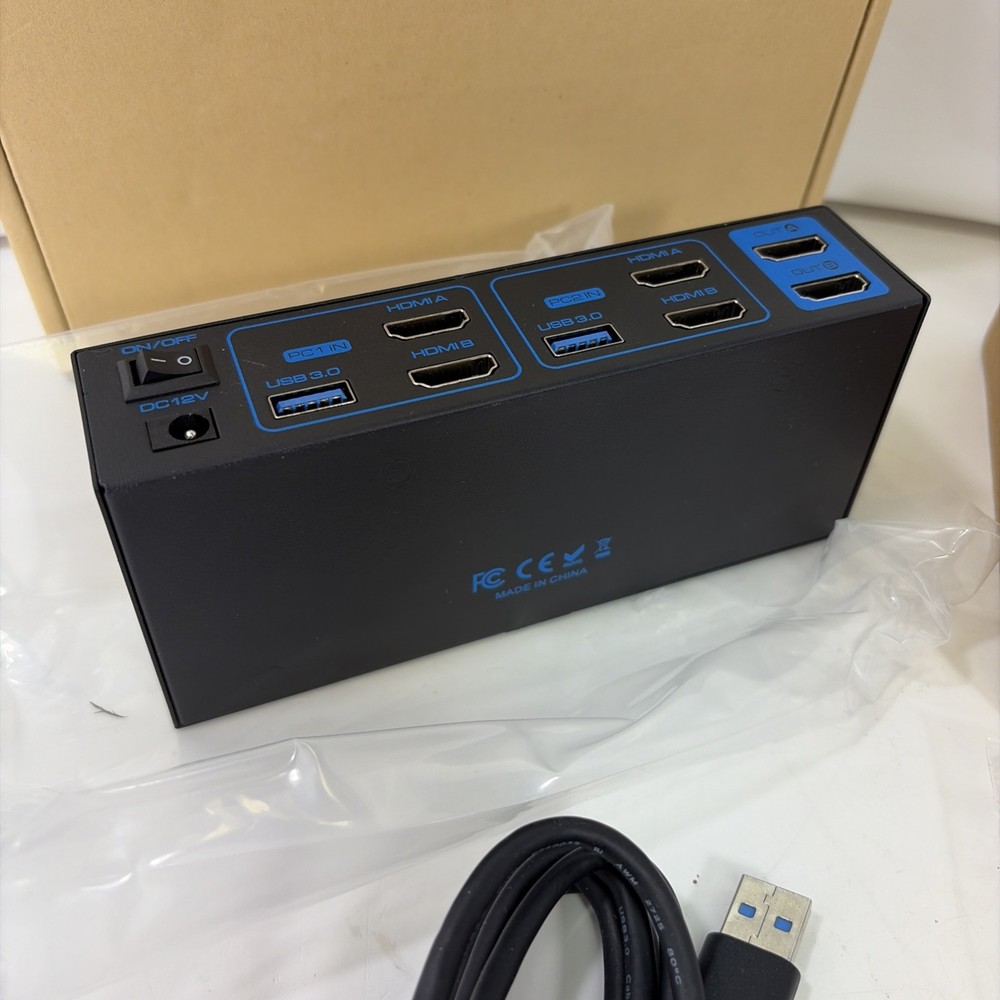 4K120Hz HDMI KVM Switch 2 Monitors 2 Computers 8K USB 3.0