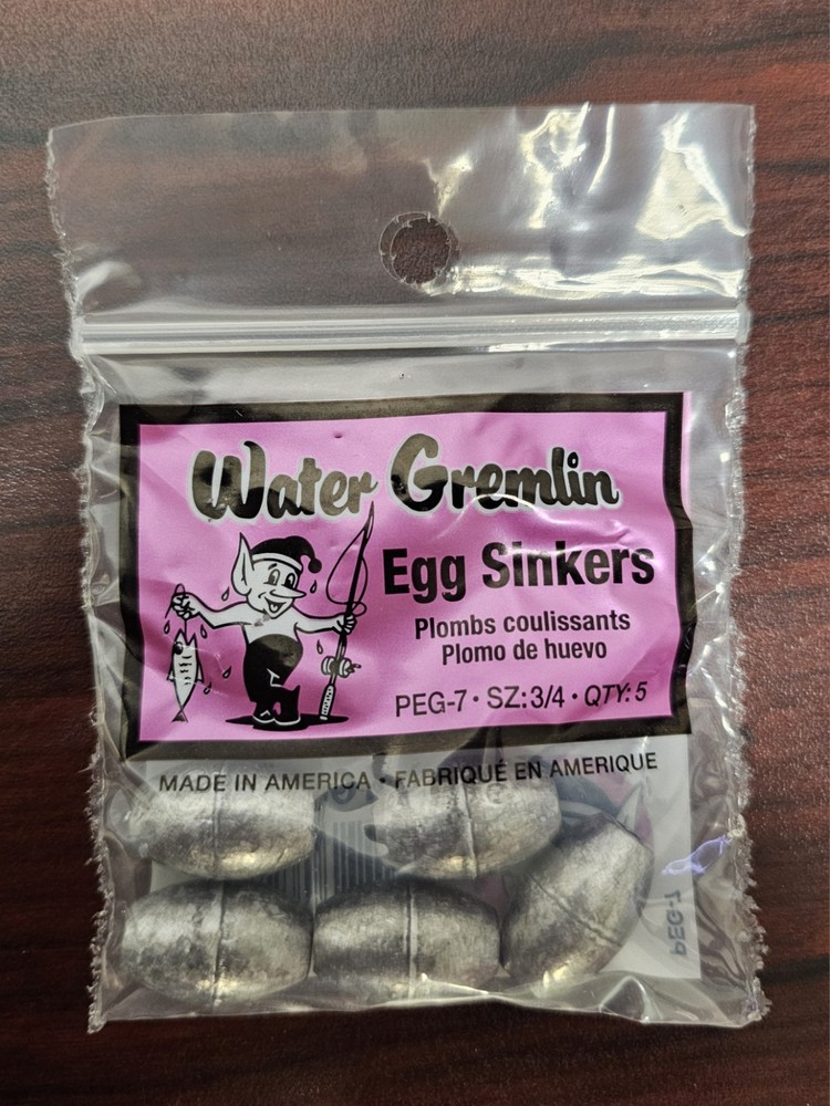 (4) Packs Water Gremlin 1/4 Oz Egg Sinkers Size PEG-7