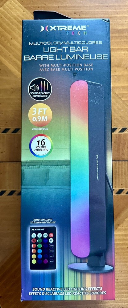 1 Ct Xtreme Tech Multicolor Sound Reactive LED Effects Light Bar Remote Included
