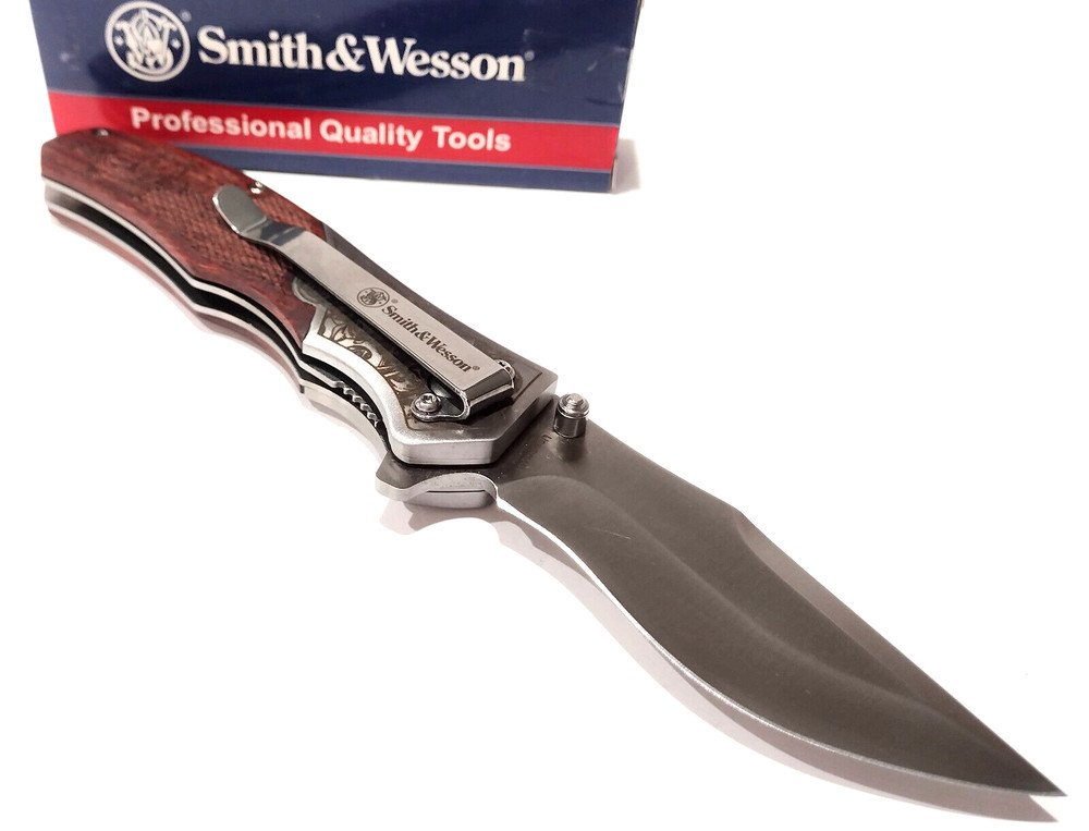 Smith & Wesson Unwavered Linerlock Spring Open Assisted Folding Pocket Knife EDC