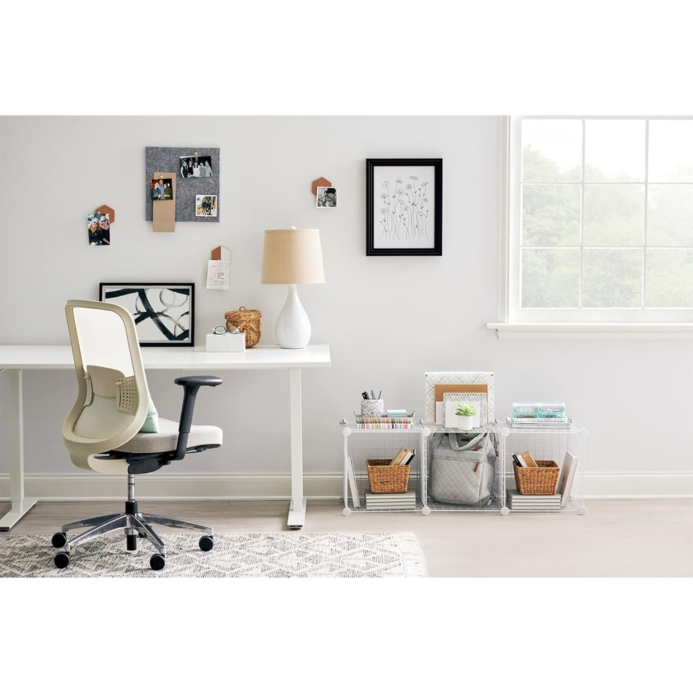 Rubbermaid 3 Piece Storage Stackable Cube Set, Multi-Use Home Organizers, White