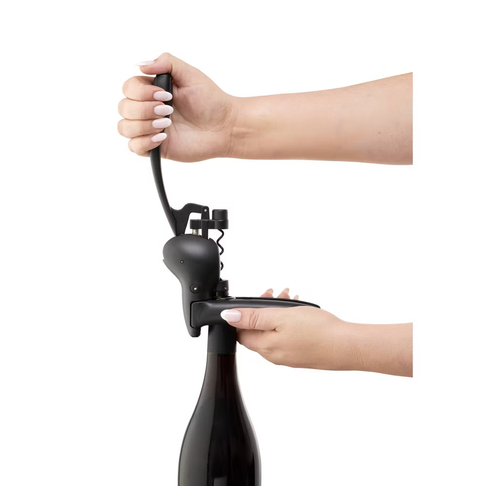 Rabbit Lever Corkscrew Set Black