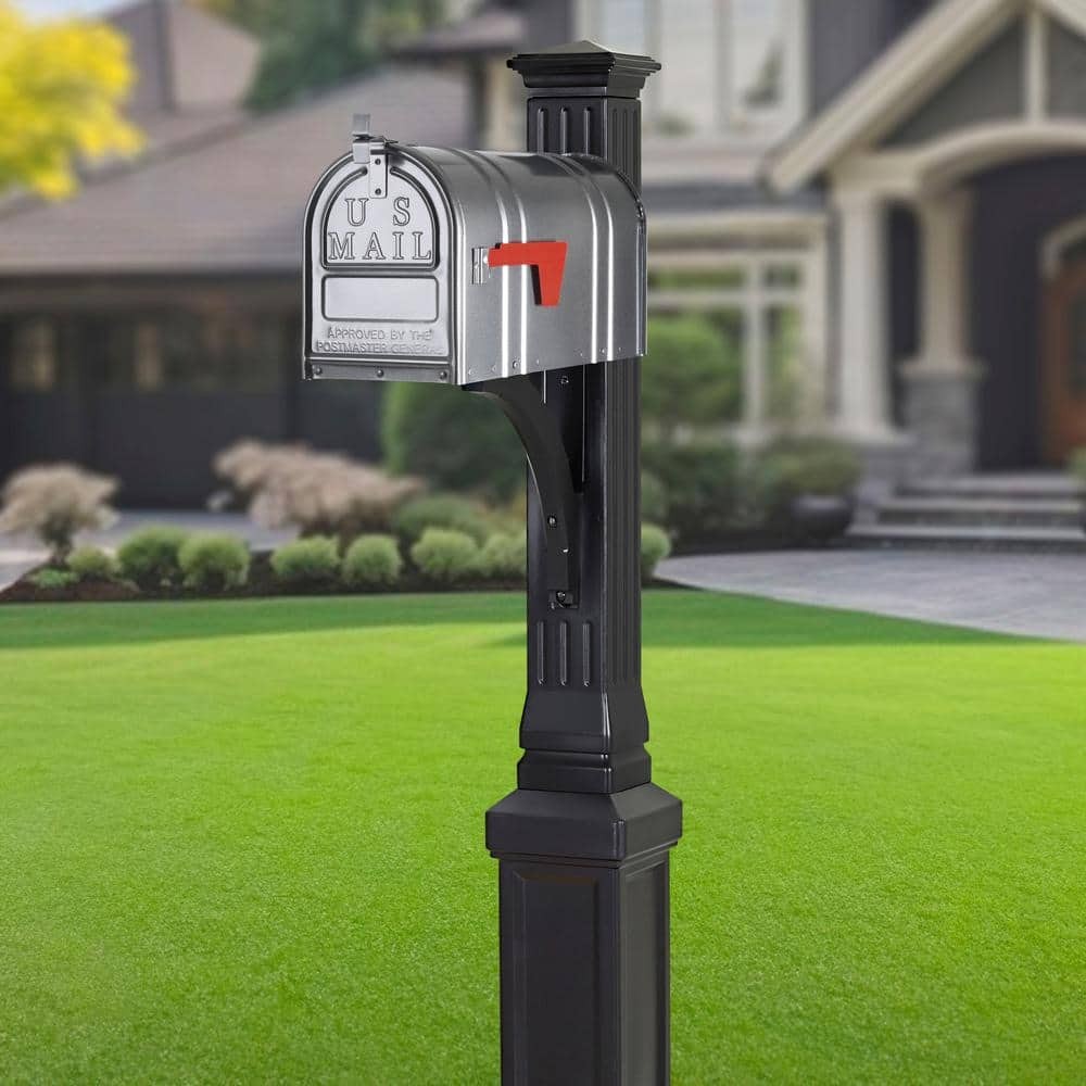 Postal PRO Carlton Post Mount Mailbox Pewter
