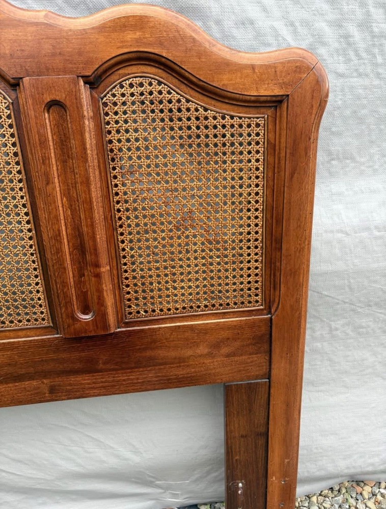 Drexel Dixie French Provincial Cane Headboard Queen Size