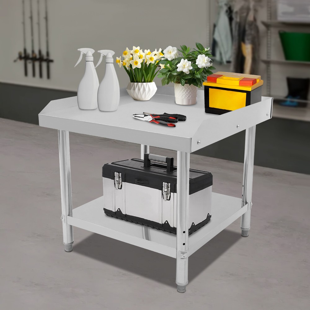 Stainless Steel Kitchen Restaurant Adjustable Work Prep Table