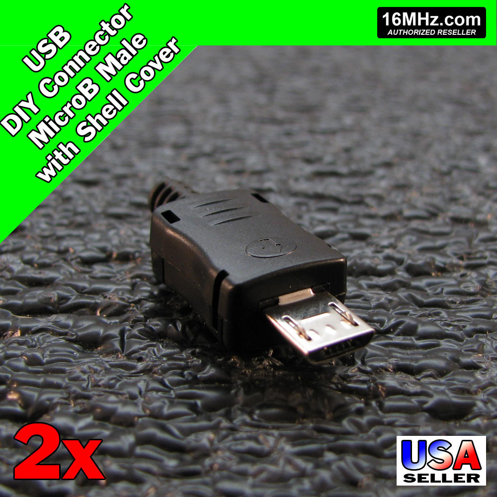 USB MicroB 2x Male DIY Connector Plug Jack Cable Replacement Shell Sets Q51