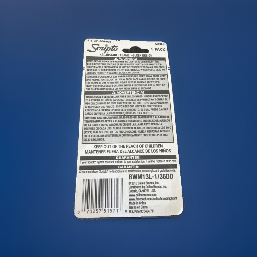 Scripto Premium Quality Lighter *Colorful Skull Design* (Adjustable Flame)