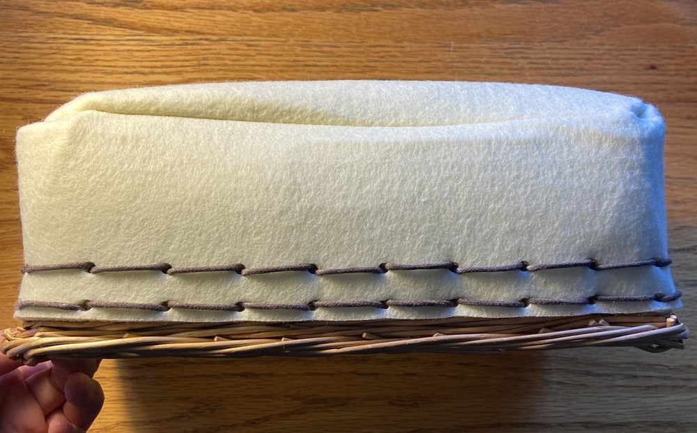 Wicker Two-Tone Rectangular Bread Basket Organizer