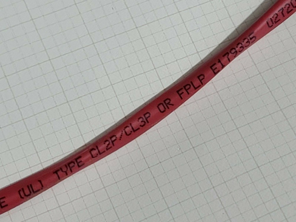 Advanced Digital Cable 981202 12/2C Solid Plenum Fire Alarm Wire Cable Red /50ft