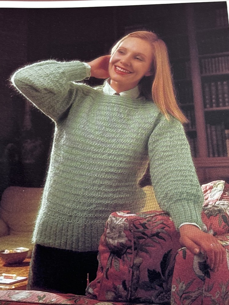 Horizontal Banded Women's Sweater Knitting Pattern Card